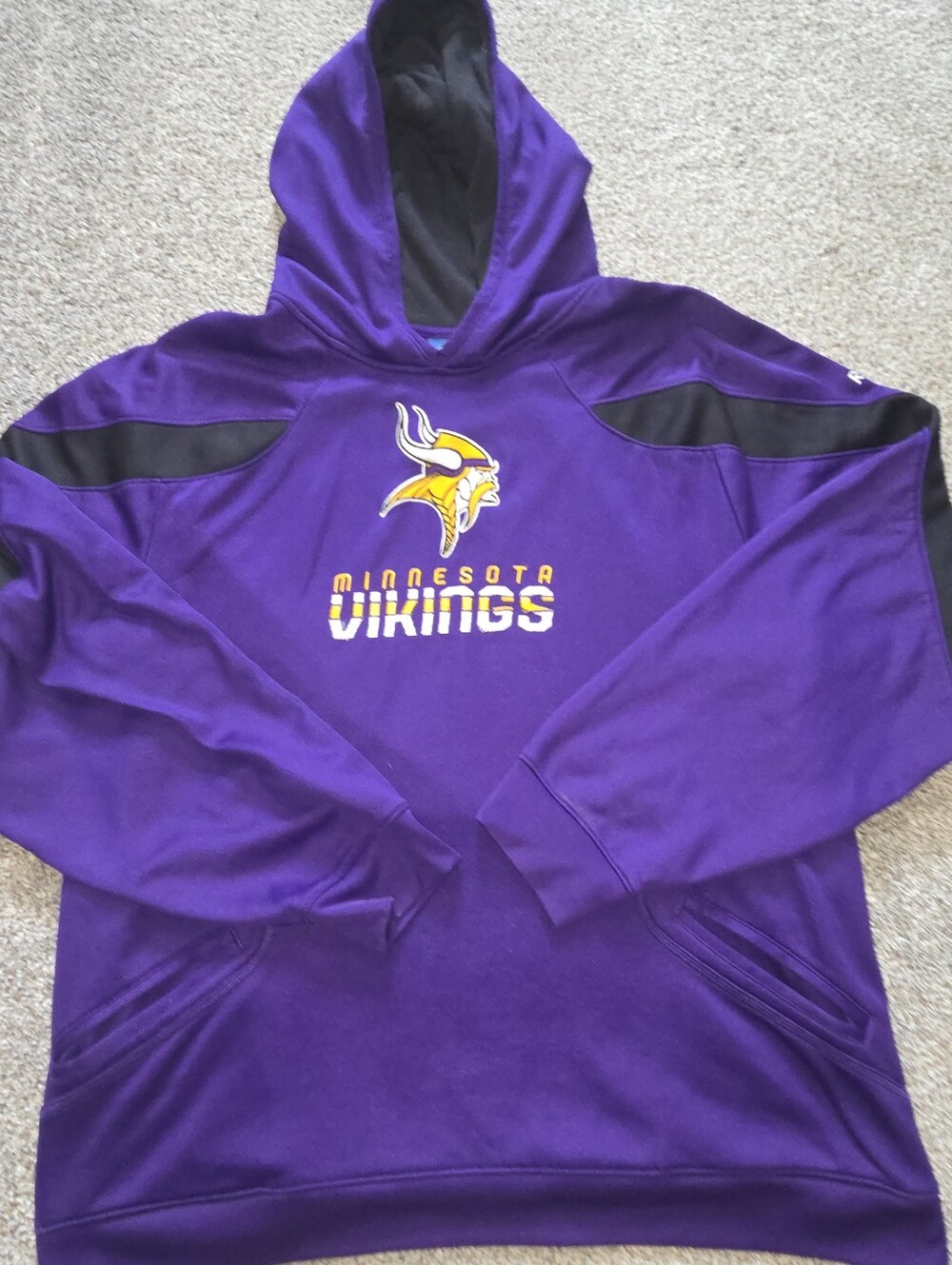 Minnesota Vikings Purple Hooded Pullover Sweatshirt Mens 2XL Reebok
